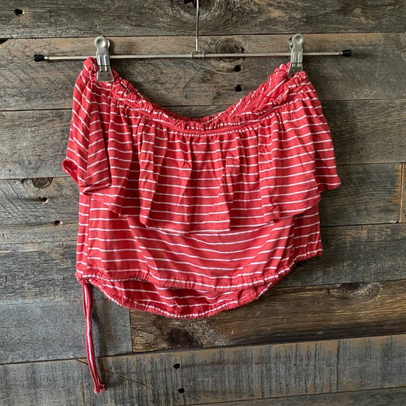 Abercrombie & Fitch Red and White Stripe Tube Top Size S - Picture 4 of 6